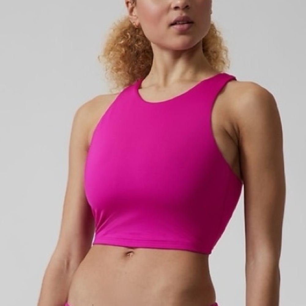 Athleta Vibrant Fuchsia Crop Tank Bandeau Top